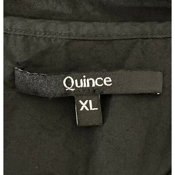 Quince 100% Organic Cotton Poplin Tiered Maxi Dress Black XL Casual Minimalist - Picture 12 of 13